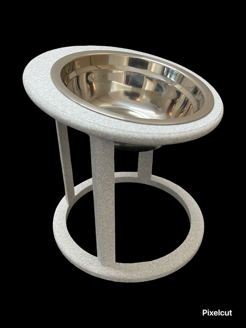 Elevated cat bowl marble